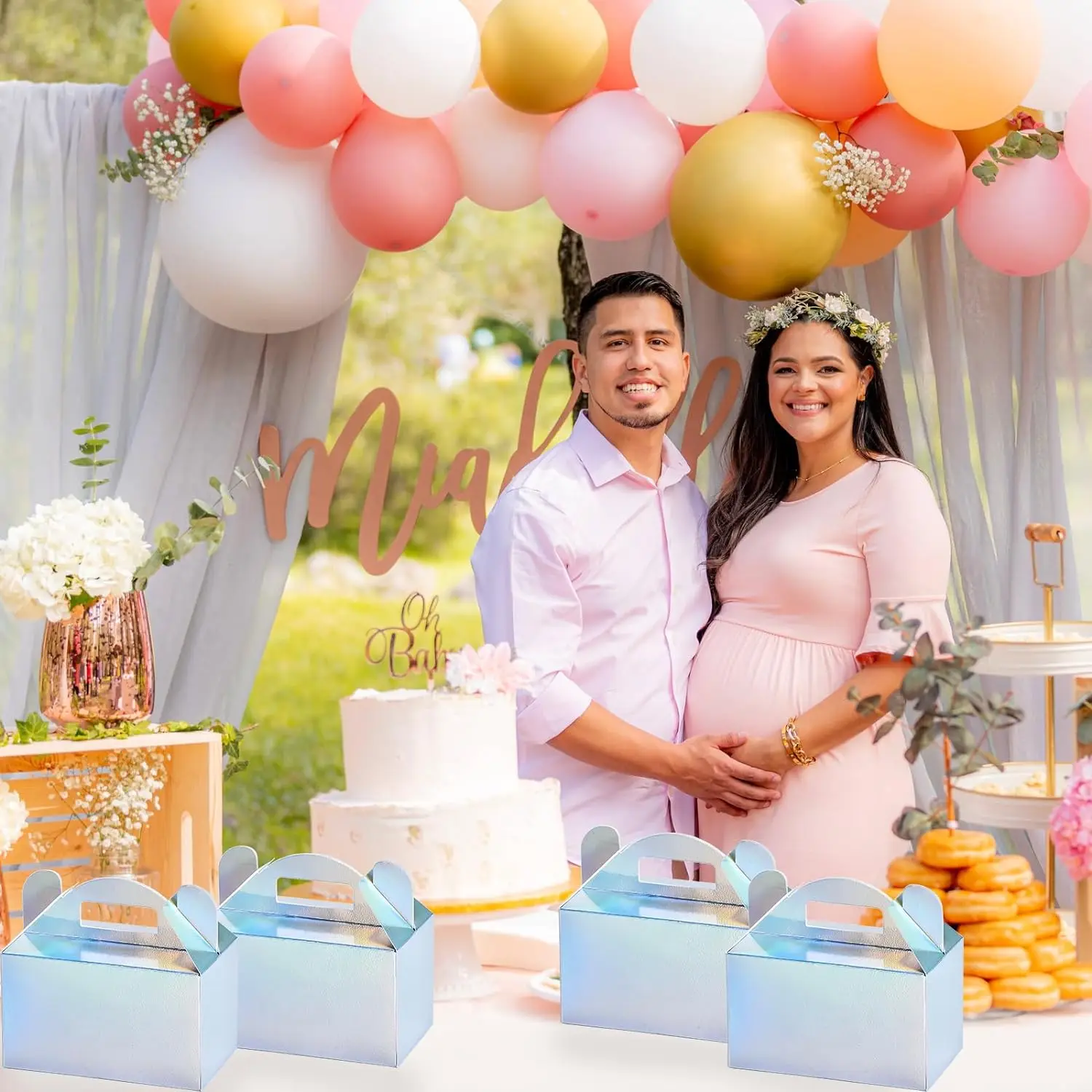 Treat Candy Gable Party Favor Boxes with Handles Goodie Paper Gift Boxes for Kids