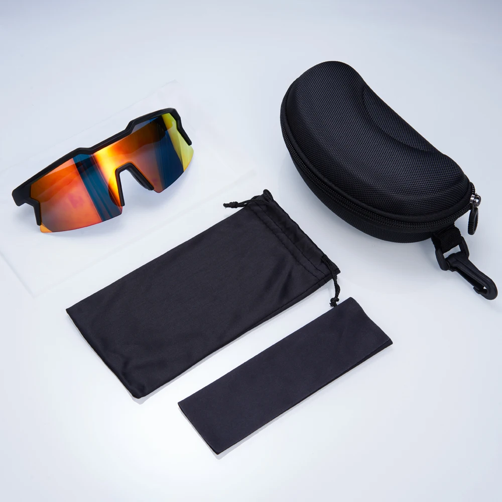 Custom Outdoor Fashion Sports Glasses Anti Distortion Anti Scratch TPU Frame Cycling Glasses