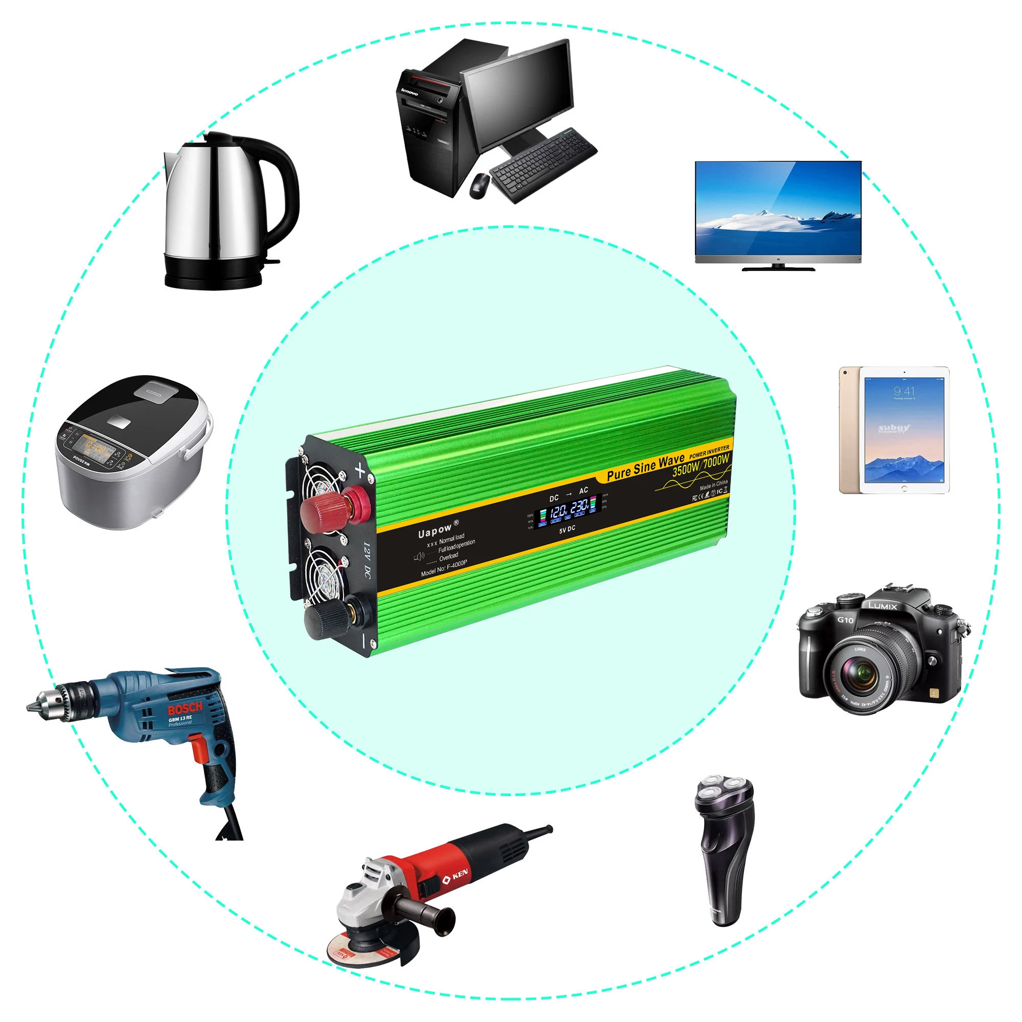 Pure Sine Wave 12V 24V DC to AC Power inverter Off Grid 3000W Solar Inverter 3500W for home appliances 220V 240V High Efficiency