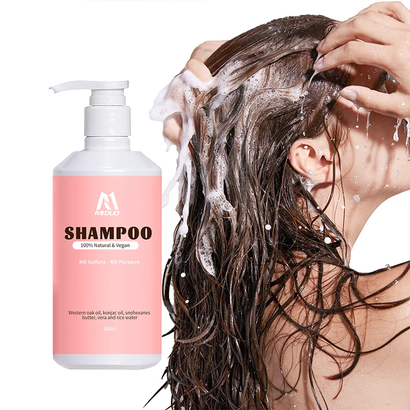 MIDUO OEM 300ML Custom Moisturizing Organic Natural Brittle Hair Cleansing Private Label Dry Vegan Organic Hair Color Shampoo