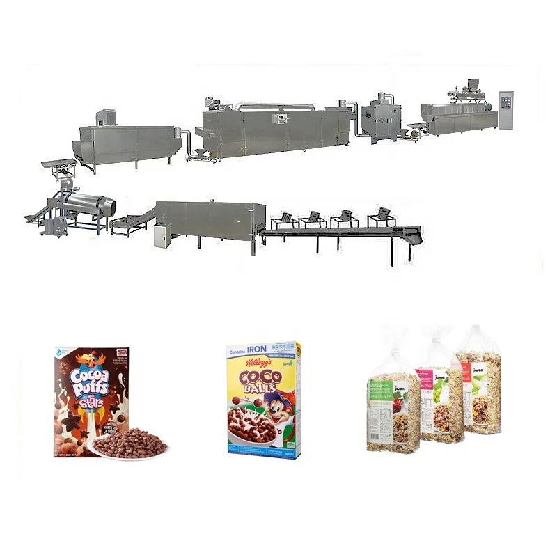 Corn Maize Flakes Breakfast Cereals Machine Puffed Corn Flakes Snacks Breakfast Cereal Products Production Line
