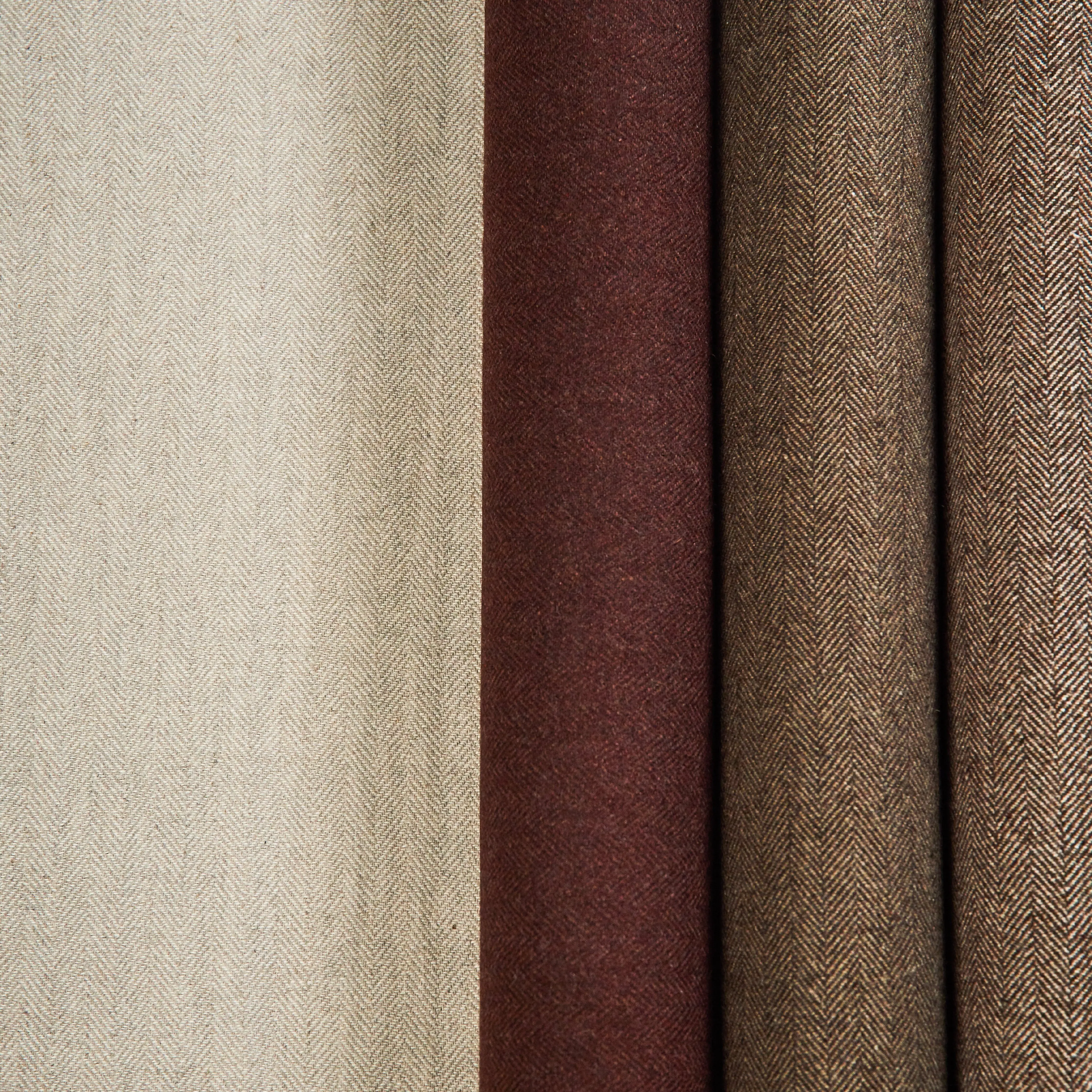 Richly Textured Herringbone Fabric Wool/Polyester Blend Wool Upholstery Fabric for Pillow Curtain Panel Sofa