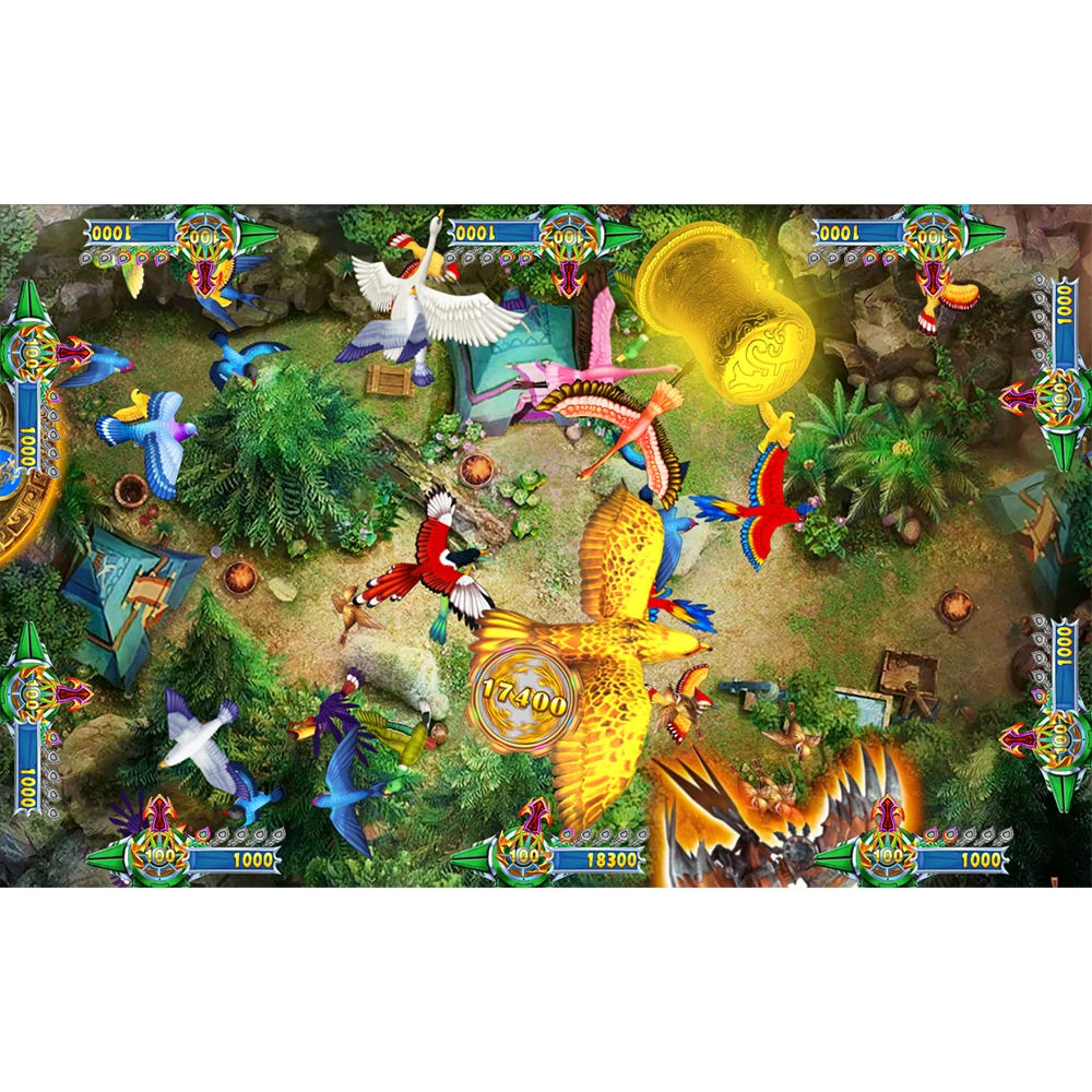 4~10 Player Fish Table Game Machine Cabinet Bird Fairy Arcade Shooting Fish Game Host Accessories