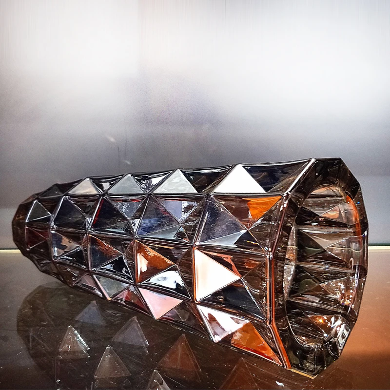 New Arrival Unique Design Beautiful Glass Flower Tall Vase Custom Crystal Glass Vase Home Decor