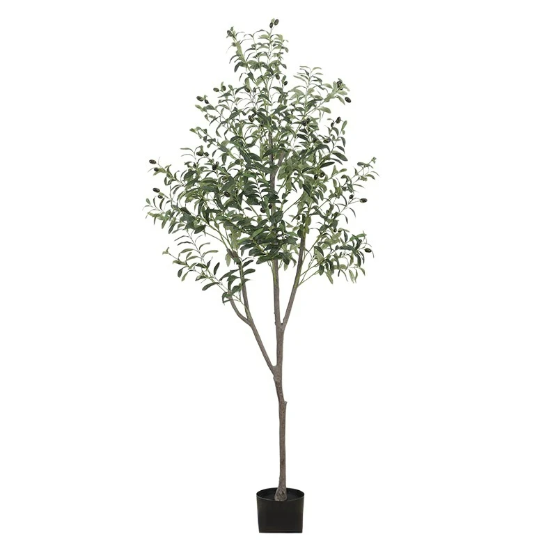 Artificial Olive Tree with Plastic Nursery Pot Faux Olive Silk Tree, Fruits Fake Plant for Office House Farmhouse