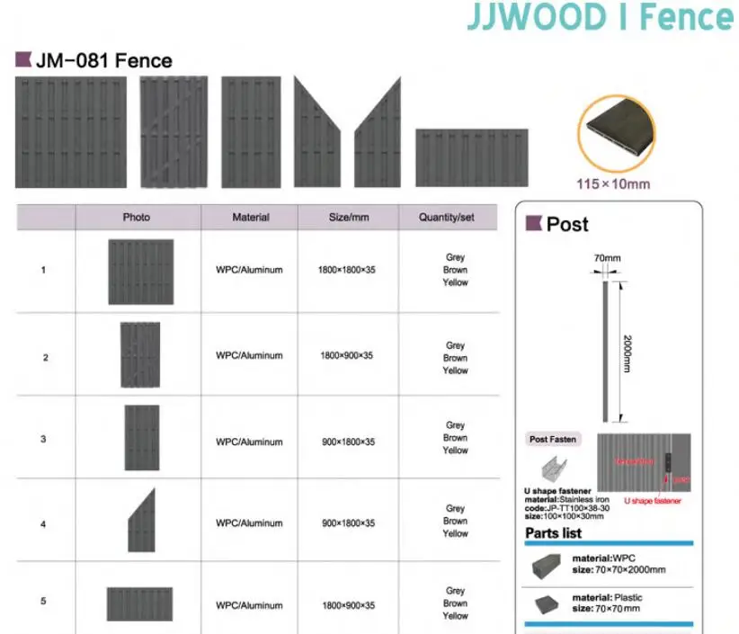 UV resistant DIY siz  wpc fence panels  privacy garden  outdoor fence