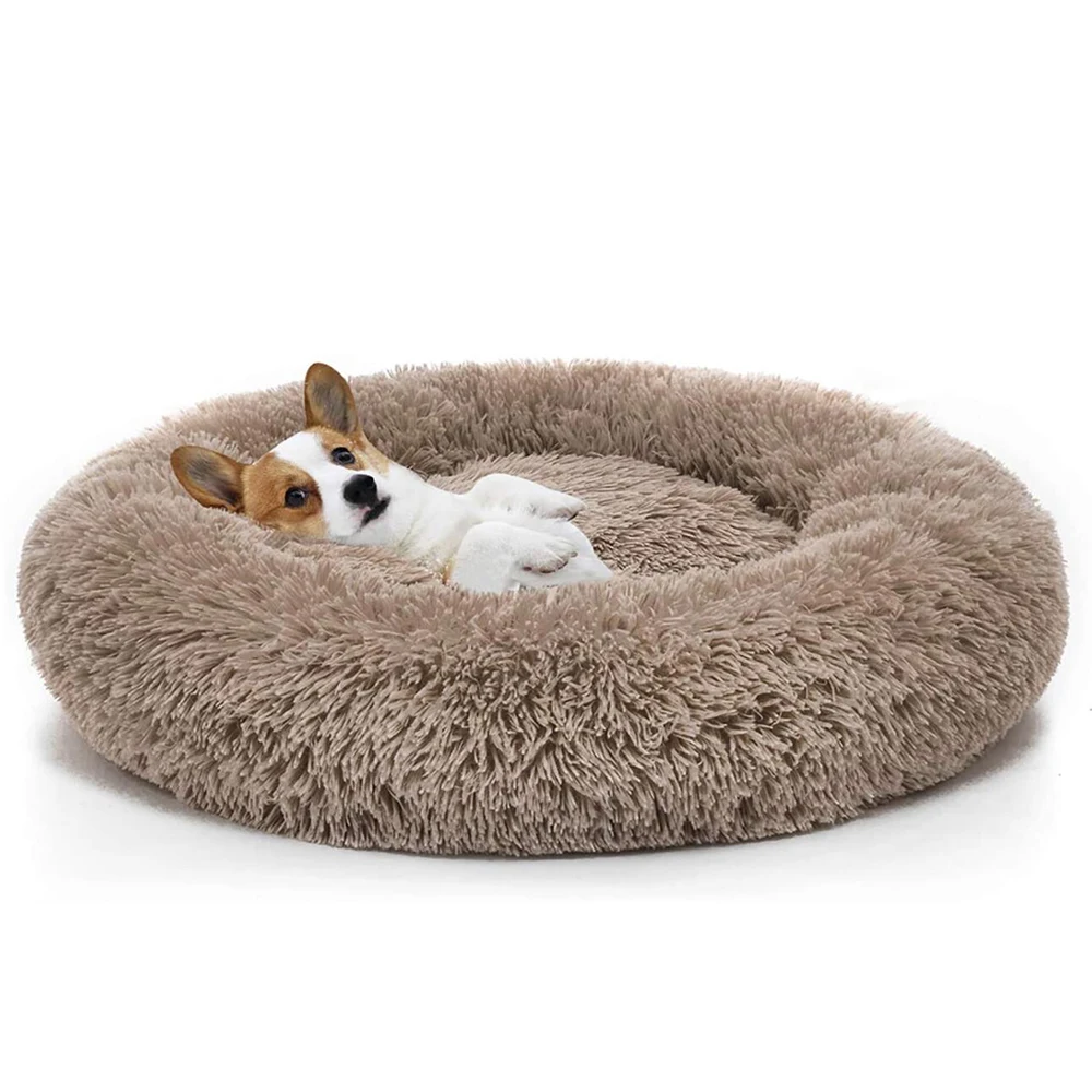 Wholesale Cotton Modern Machine Washable Luxury Ultra Soft Round Plush Dog Bed