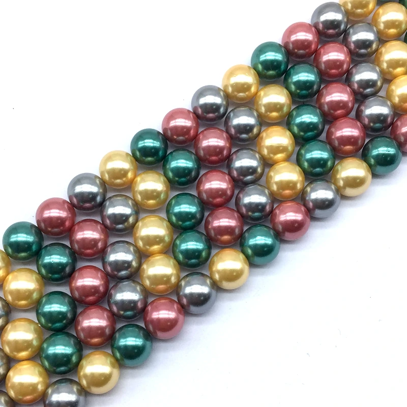Natural Sea Shell Pearl Beads Mother of Pearl MOP Loose Round  Smooth 4 mm 6 mm 8 mm 10 mm fit For DIY Jewelry Making Supplies