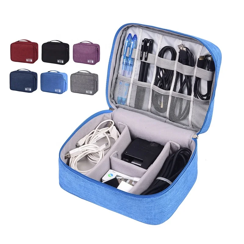 
Portable Waterproof Data Cable Organizer Case Digital Devices Storage Bag For Business Trip 