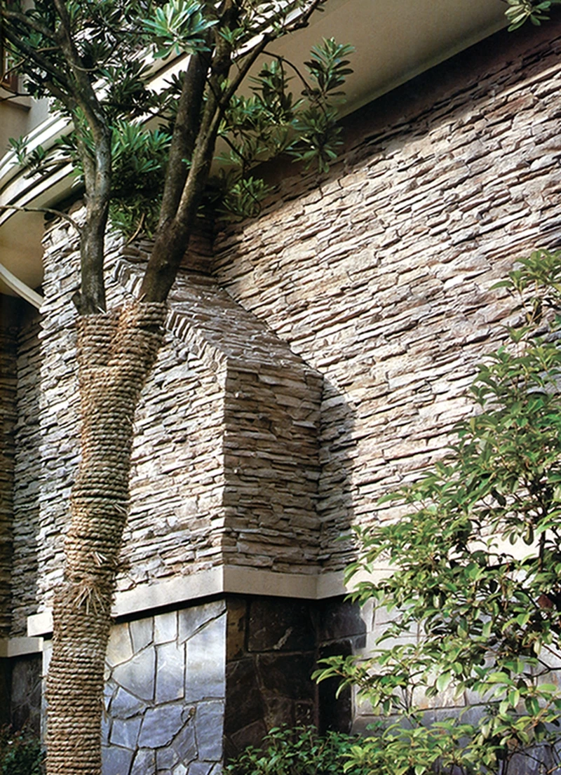 faux stone wall tile facade panel wall cladding stone artificial river stone