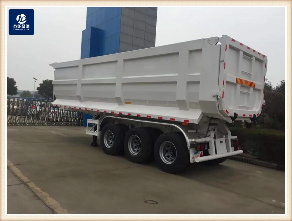 OYJD new 3axles with lifter  heavy duty U-type dumper trailer use sand earth mock transport 38cbm 45cbm in construction on sale