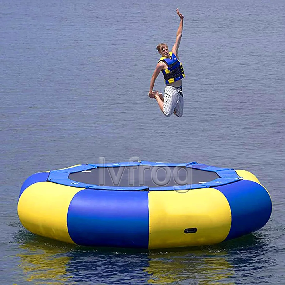Commercial Airtight Aqua Jump Trampoline Adults Sport Inflatable Floating Trampoline With Pump