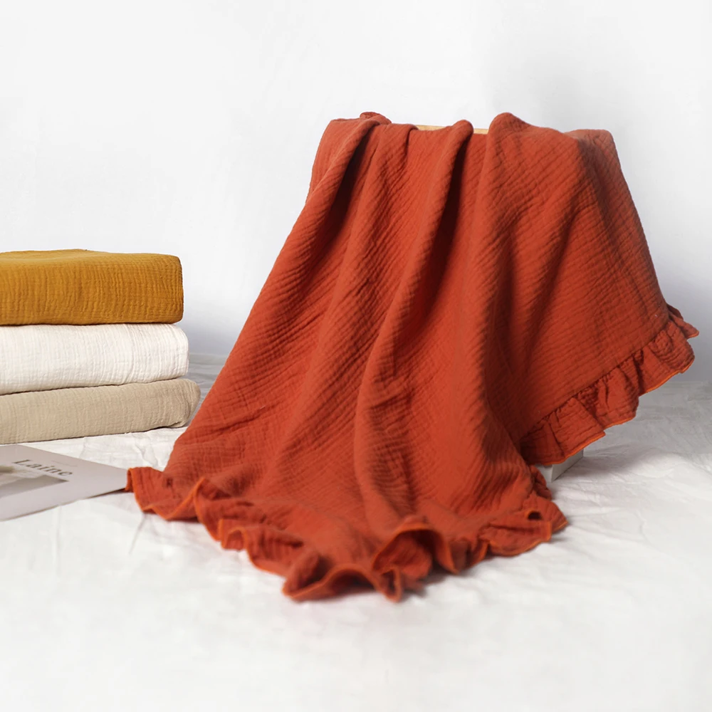 Muslin Blanket Oem China Wholesale 4 Layer 100% Cotton Receiving Baby Swaddle Nursery Blankets