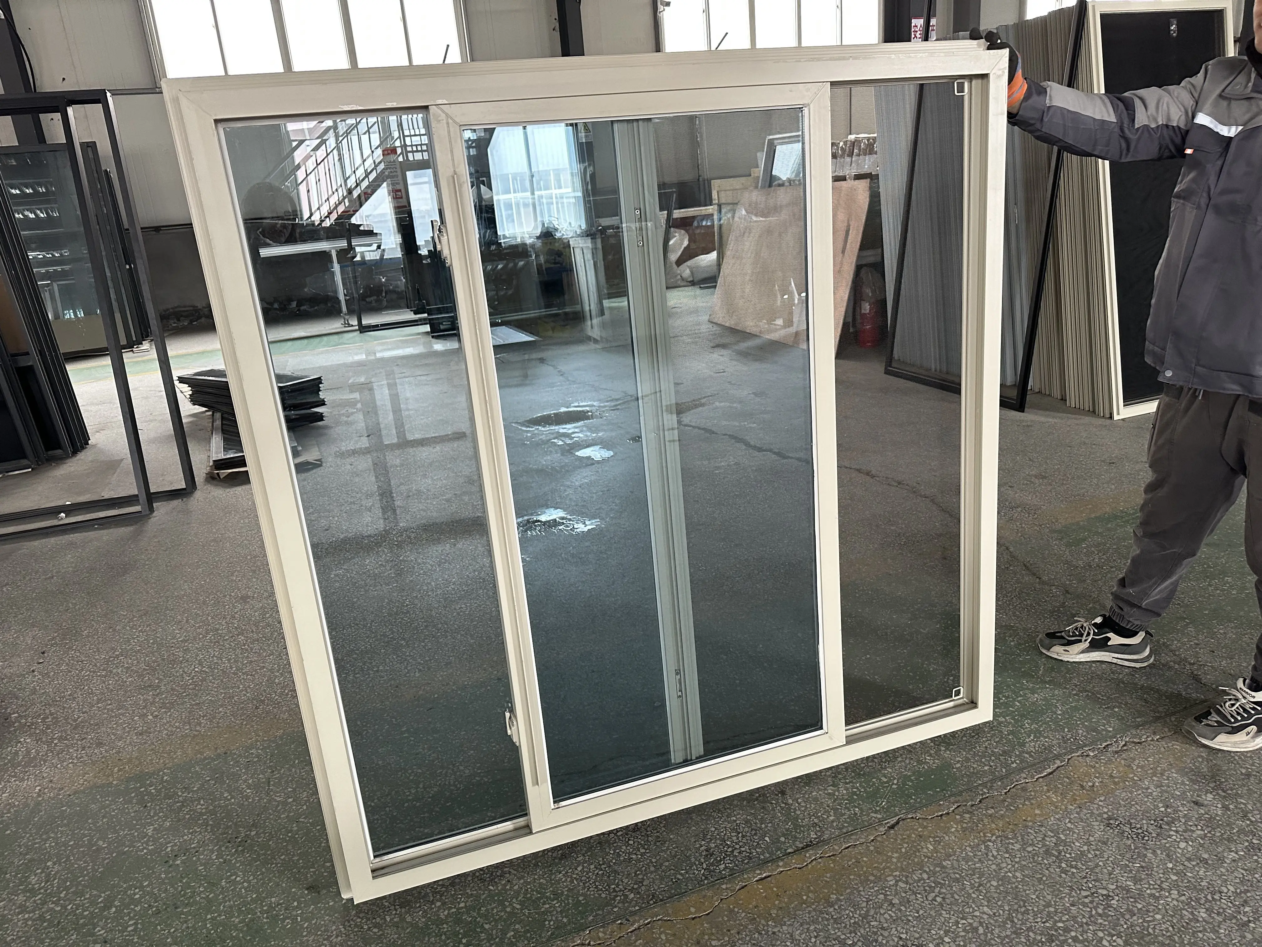 Florida Approval  Hurricane Proof Impact Glass Window  UPVC Resistant Horizontal Sliding Windows