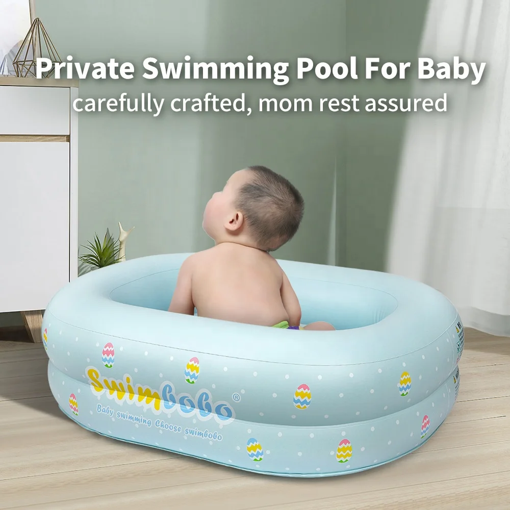 2021 Swimbobo new blue bathtub portable small swim pool shower basin inflatable baby bath tub foldable