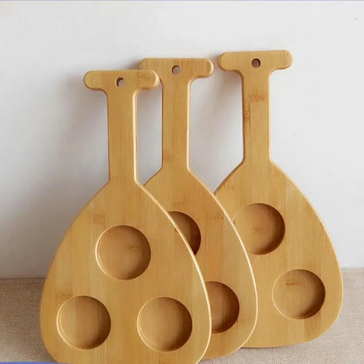 Wholesale High Quality Custom beer tasting glasses with Wood Carrier beer flight board