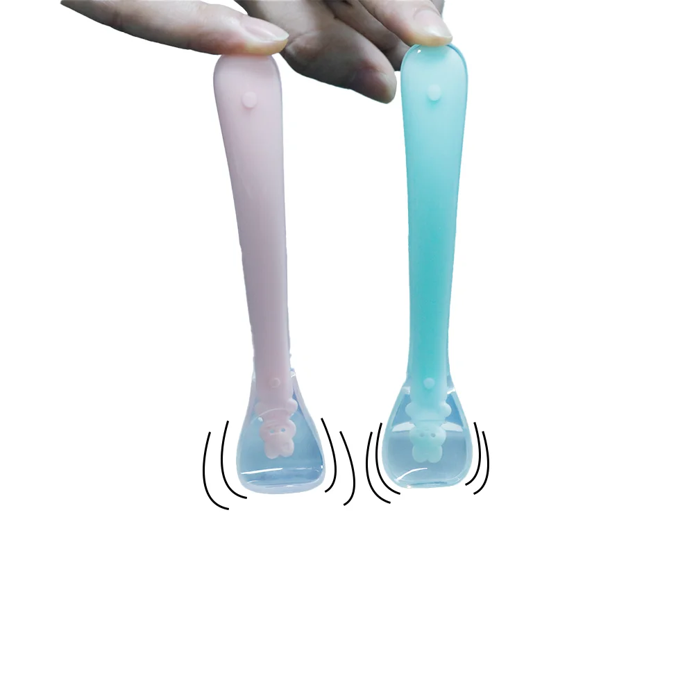 Wholesale Baby Toddler Food Grade Spoon Kids Baby Silicone Spoon  with Storage Case Box Travel Feeding Spoons