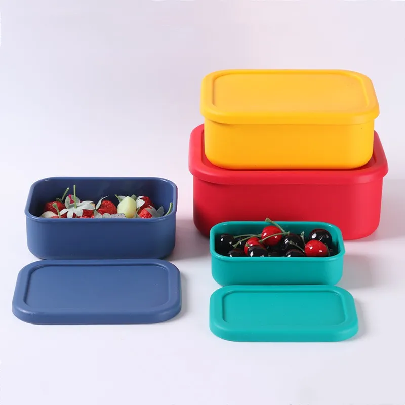 BPA-Free Personalized reusable office adult food storage container  silicone leak proof bento lunch box