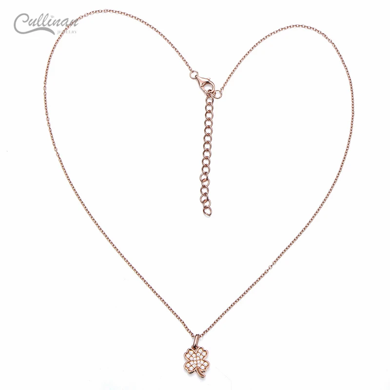 European And American Style Personality 925 Sterling Silver Lucky Four-leaf Clover Necklace Clavicle Chain For Women Girls