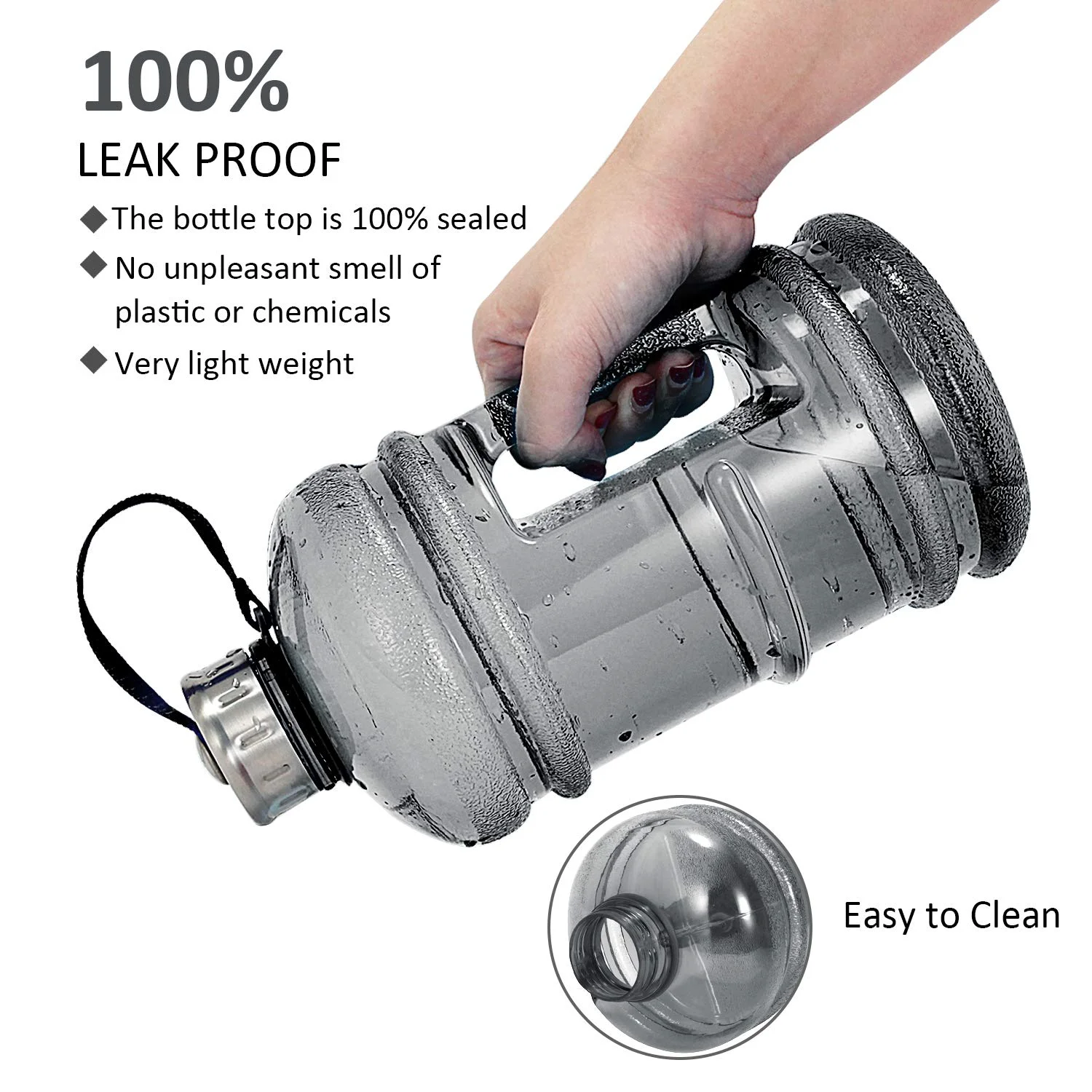  Multiple Sizes Leakproof Flip Top Motivational Water Bottle Fitness Gym Jug Wide Mouth Gallon