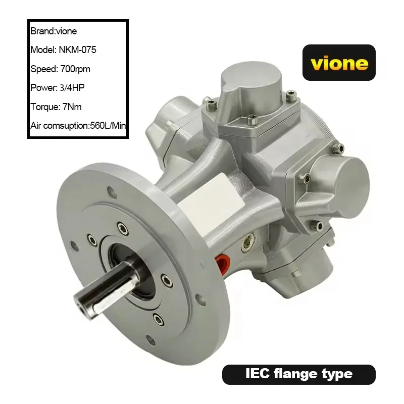 3/4 HP Pneumatic Motor With Flange 0.5HP Power Pneumatic Tool Air Motor 075