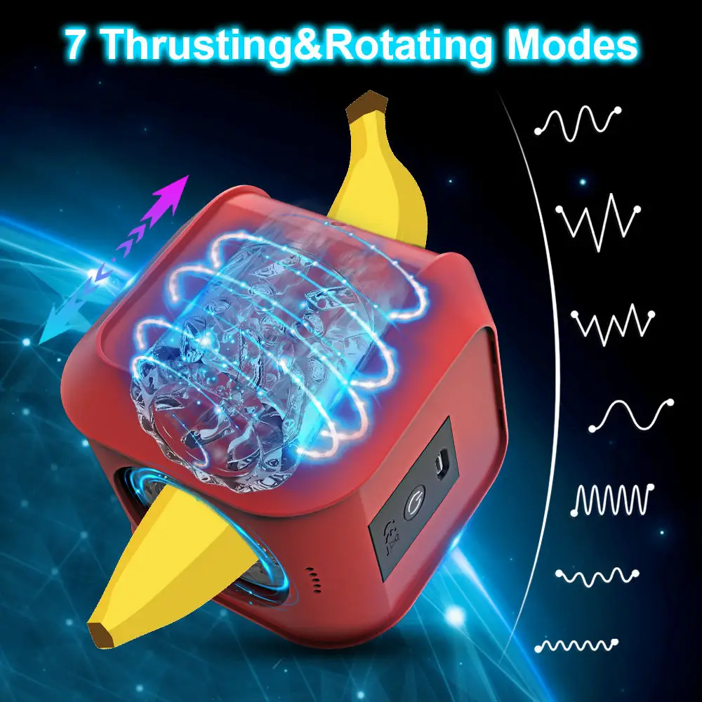 Automatic Male Masturbator Cup Adult Sex Toys Electric Pocket Pussy Stroker With 7 Thrusting Rotating For Penis Stimulation