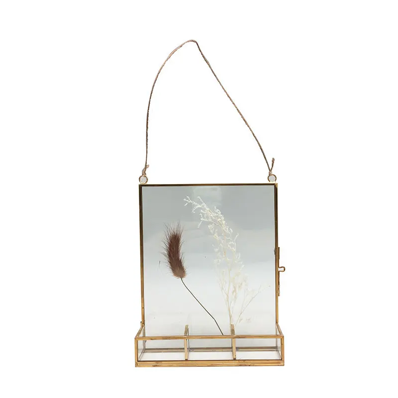  Unique Design Copper Frame With Pressed Dried Flower Acrylic Magnet Photo