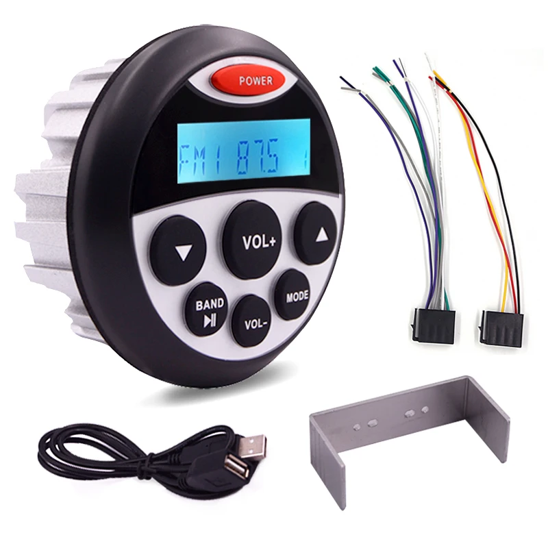 
Waterproof Marine Stereo Bluetooth Radio Motorcycle Audio Boat Car MP3 Player Auto Sound System FM AM Receiver For SPA UTV ATV 