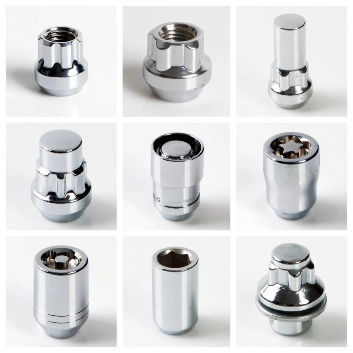Wheel Accessories Black Chrome spline 3800q 2 M14x1.25 Conical Lug Nut Locks for Aftermarket Wheels