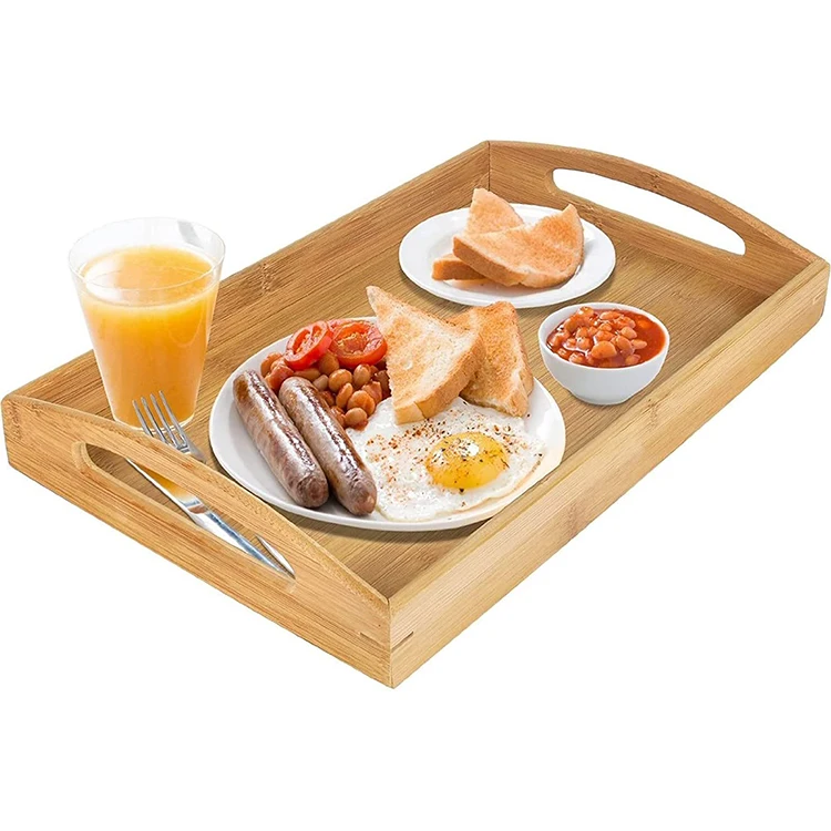 Hot Selling Dining Room Hotel Bamboo Sofa Arm Tea Folding Bed Service Tray