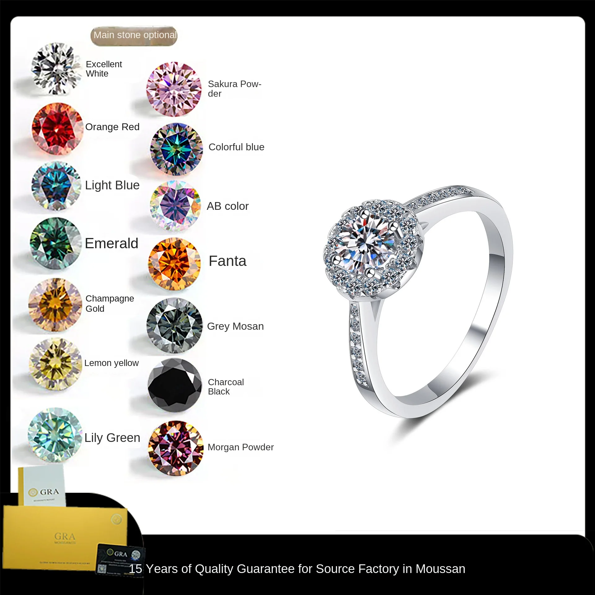 8 Adodo Hot Selling Fine Jewelry 1Carat S925 Sterling Silver Classic Round Pack Moissanite Engagement Ring for promotional gifts