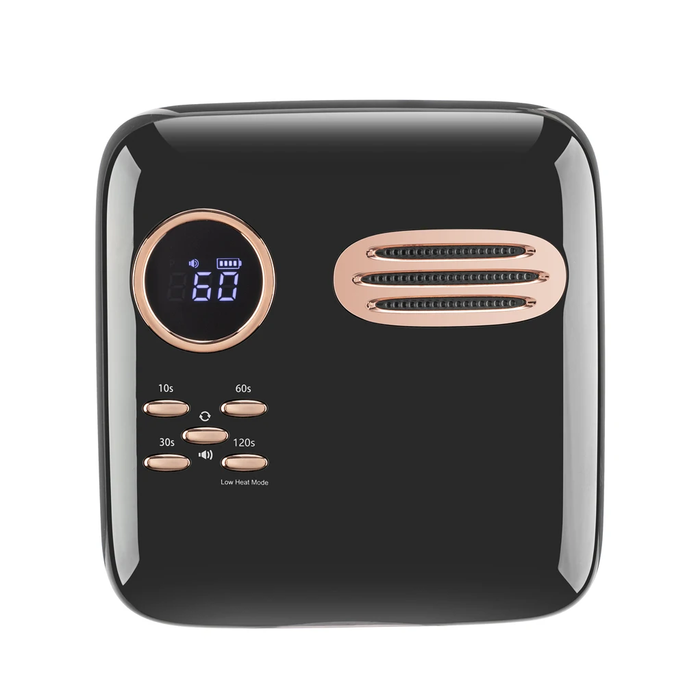 Smart 2-in-1 Large Size Nail Dryer Rechargeable UV Lamp with Heart Curing and Double Fan Cushion Dryer for Both Hands