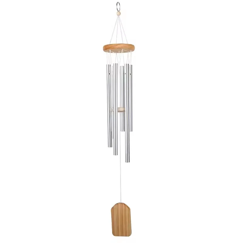 Sound Healing Garden Home Yark Patio Decoration Outdoor 6 Tubes Metal Craft Wood Wind Catchers Wind Spinner Bell Wind Chimes