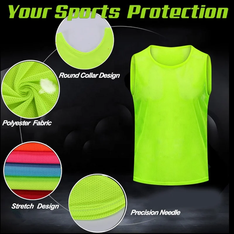 
Factory direct sale soccer jersey Custom soccer training vest cheap football vest team vest mesh soccer training bibs 