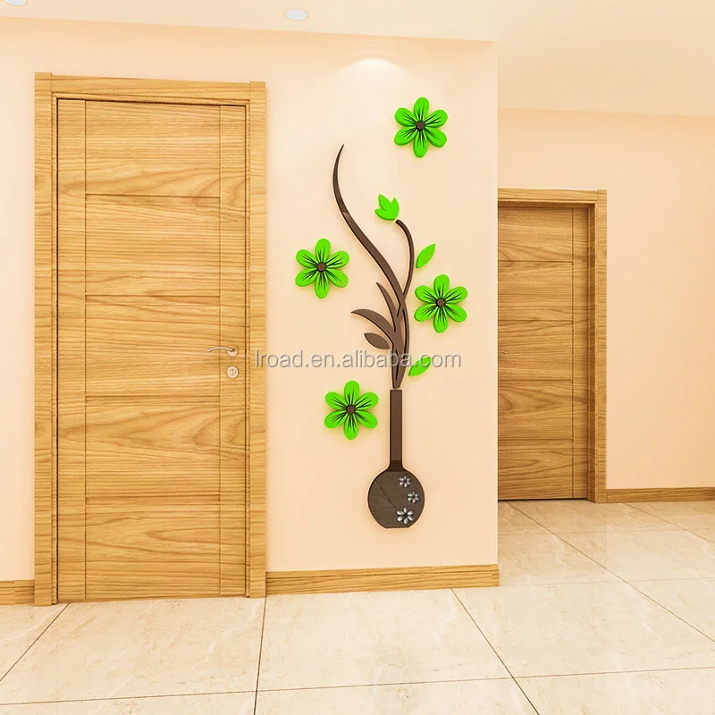 Custom Flower shape 3D acrylic Wall Stickers For Home Decoration