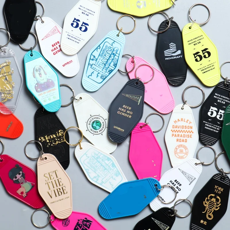 double sided sublimation blank acrylic keychain,retro vintage hotel room number hotel keychain accessories key tag custom