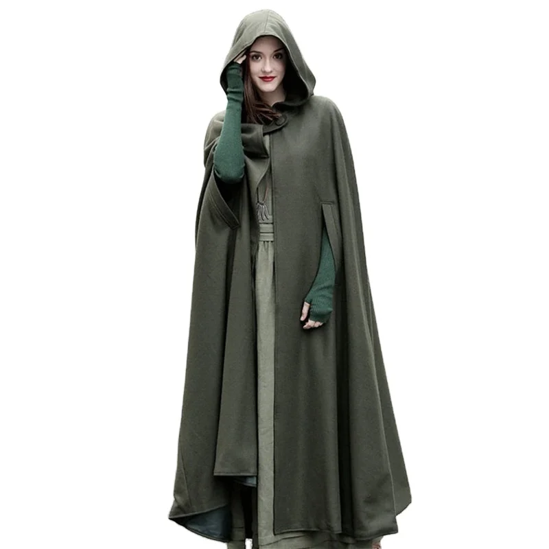 Spring and autumn 2022 European and American The shawl five-color women hooded cape and long  coat