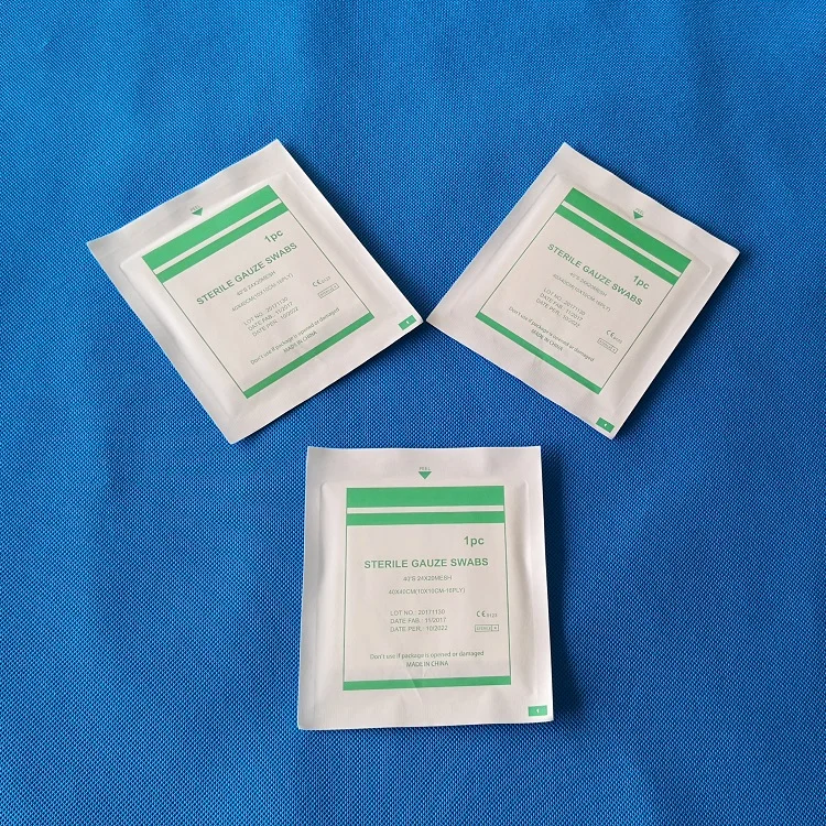 
sterile disposable hotsale compress gauze swab 100% cotton hospital gauze sponge 