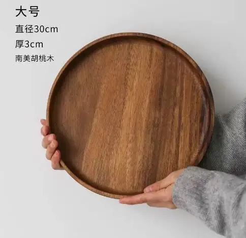 Guan sen top quality Luxury  Wooden Biodegradable   Breakfast Buffet Burger Cake Butter Candy Dish Carve Cheese Wood Plate