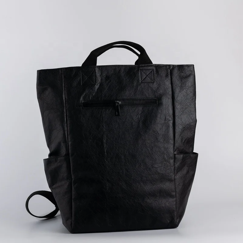 Wholesale Black Women Casual Travel Portable Washable Tyvek Paper Schoolbag Outdoor Waterproof Dupont Backpack
