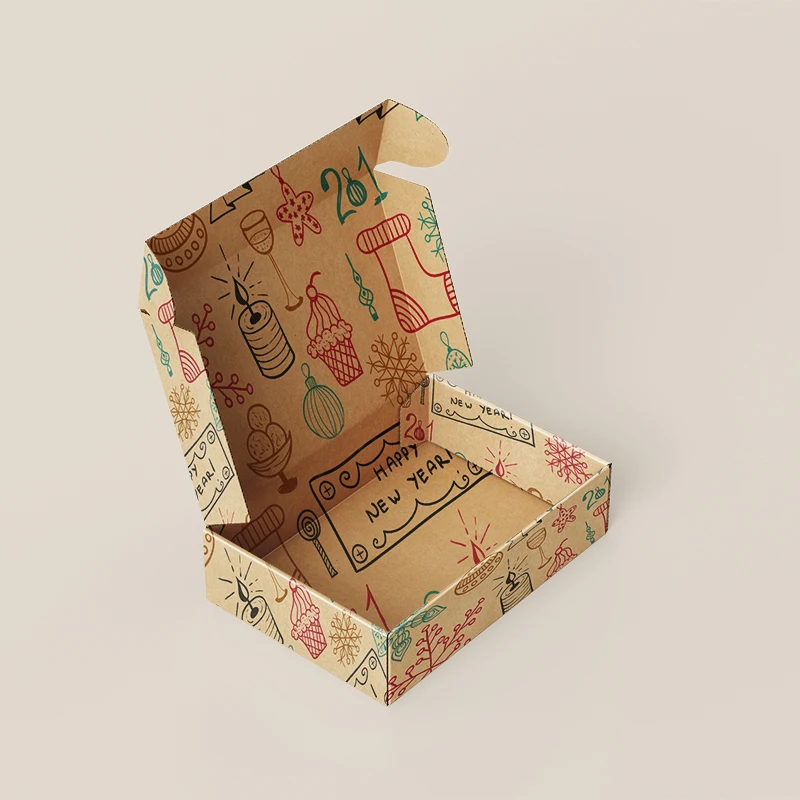 New Year Customized Christmas Gift Eco Friendly Custom Paper Packaging Shipping Box