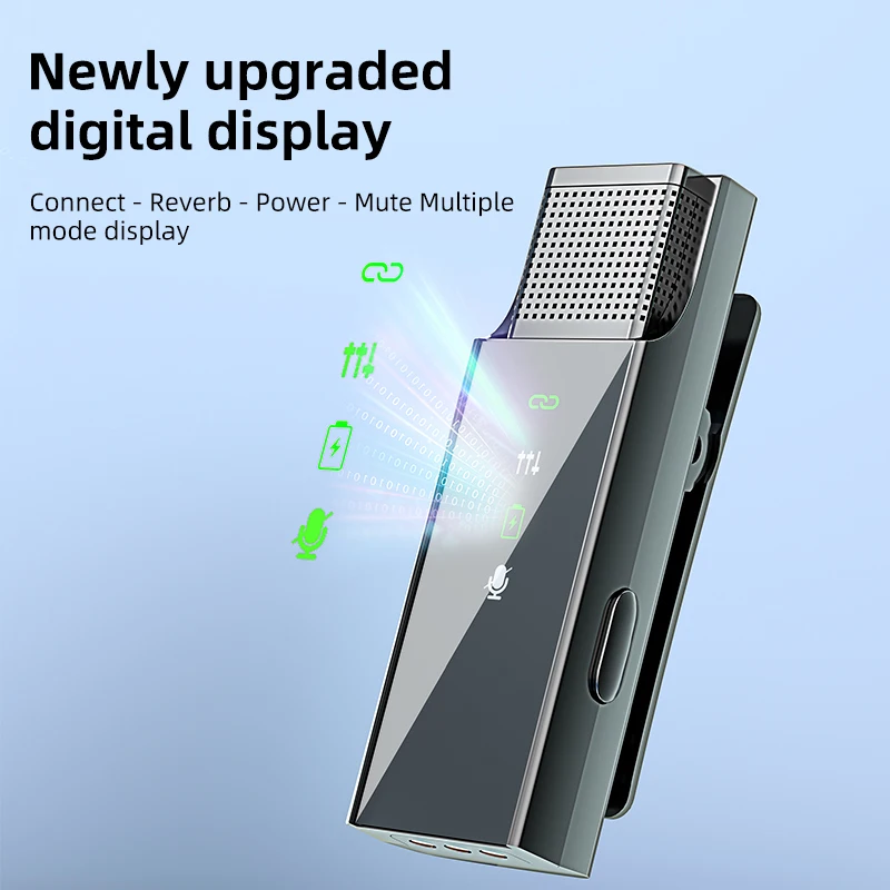 Professional 1 Drag 2 Mini Radio Mic S16 charging display wireless noise reduction microphone for ios and android