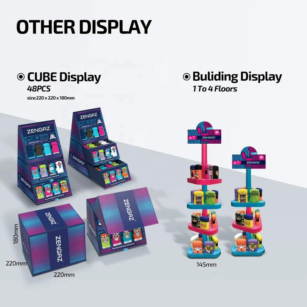 ZENGAZ ZL-3 POS Box Smoke Shop Premium Cool Design Printed Tobacco Jet Torch Cigar Lighter