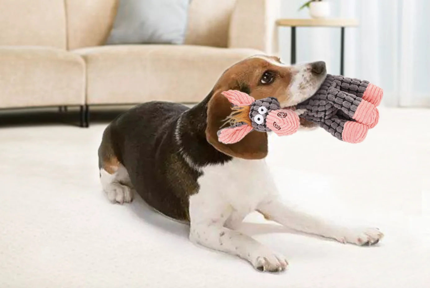 Pet toy corn plush little donkey dog toy interactive sound grinding teeth cleaning