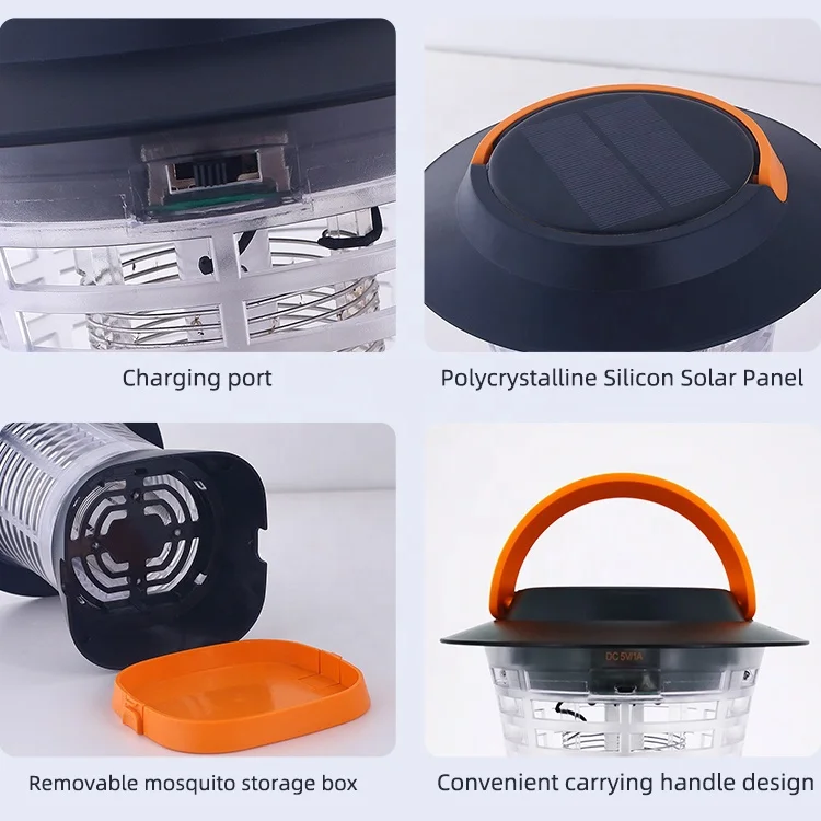 Rechargeable Outdoor Portable Insect Trap Uv Light Led Solar Mosquito Killer Lamp Pest Control Solar Light