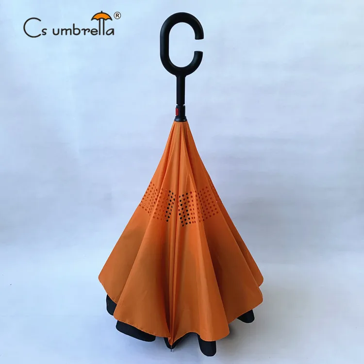 YS-8036 Factory Supply Stand Car-friendly Golf Inverted Umbrella OEM Custom Logo Printing Big Size Advertising Reverse Umbrella