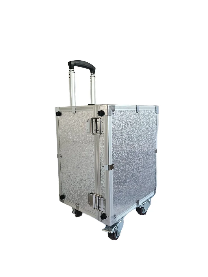 High Quality Custom Made Aluminum Trolley Case with Wheels for Tool Equipment Lightweight Shockproof Durable Flight Case