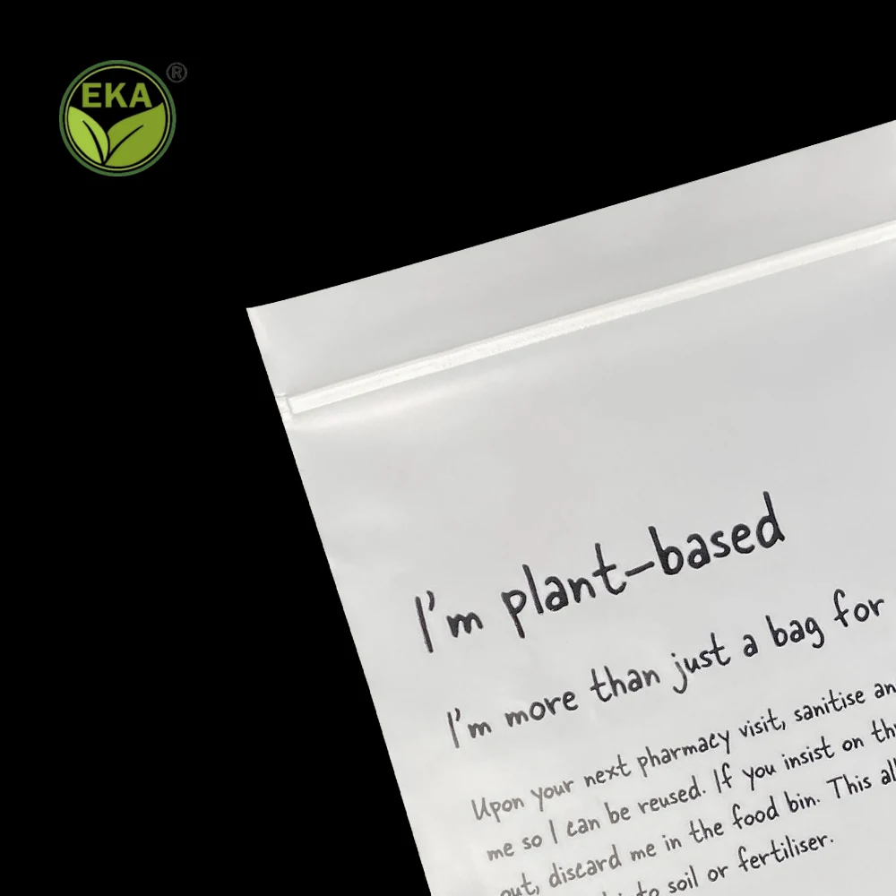 Eka PLA Custom Logo Underwear Women Printed Ziplock Corn Starch Resealable Biodegradable Plastic For Clothing Packing Bag