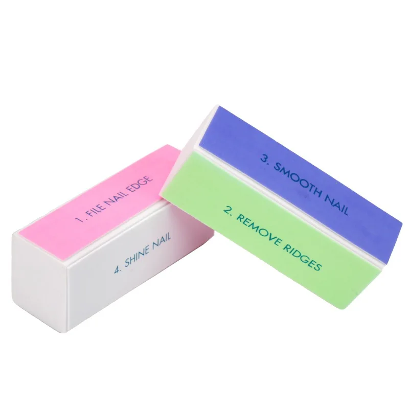 EXW private label 4 боковые акриловые буферные губки для ногтей