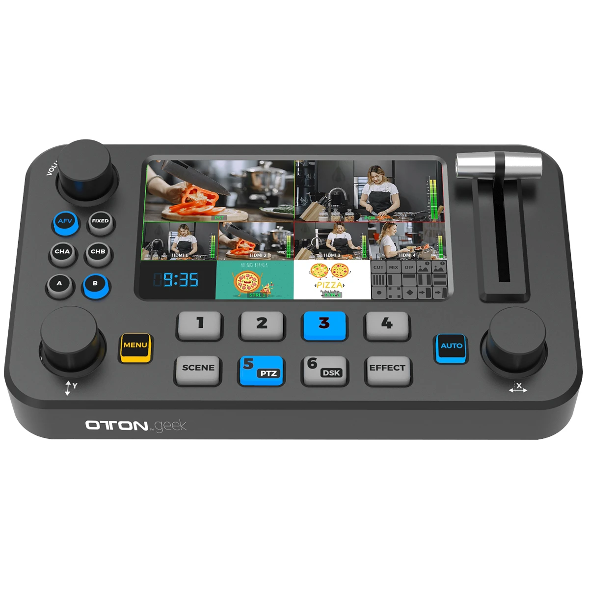 Oton Geek S04M 4 канала HD-MI видео микшер коммутатор с USB док-станция для прямые трансляции